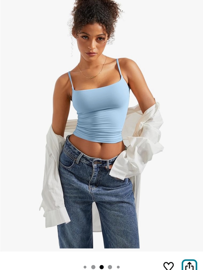 Square-Neck Slim Camisole In Light Blue - Women